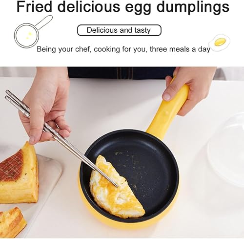 Miniatura 3 de KALWEL, Cocedor de huevos, hervir al vapor y freír en uno, caldera de huevos, olla de huevos hervidos, olla multifunción para huevos, con accesorios