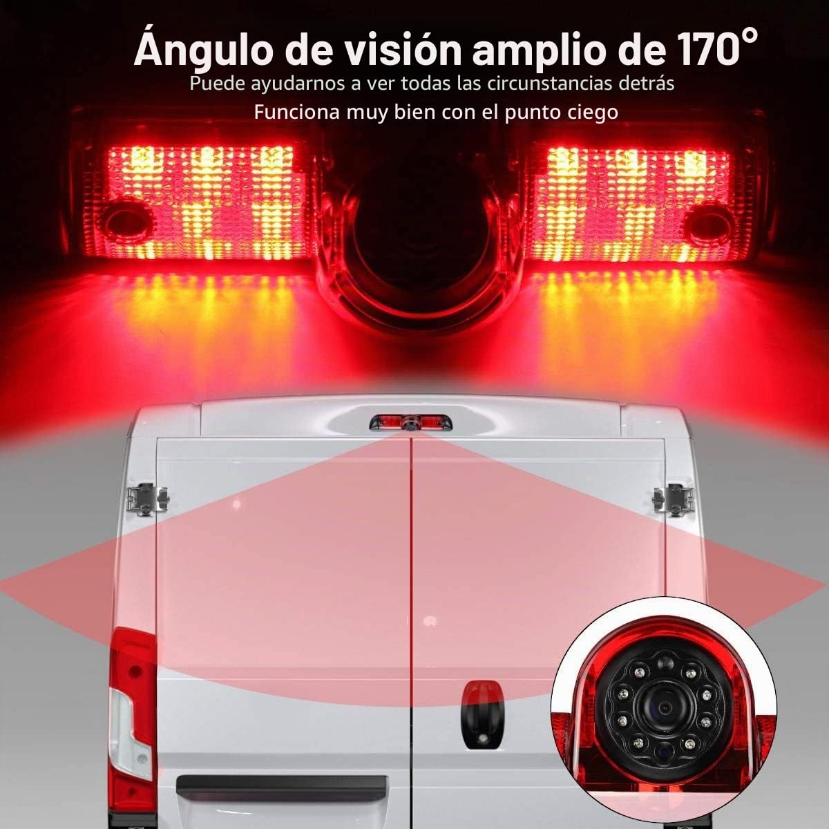 DUCATO Cámara de Visión Trasera Luz Freno Cámara Marcha atrás + 7 "Monitor para Citroen Jumper III/Fiat DUCATO X250 / Citroen Relay Peugeot Boxer III