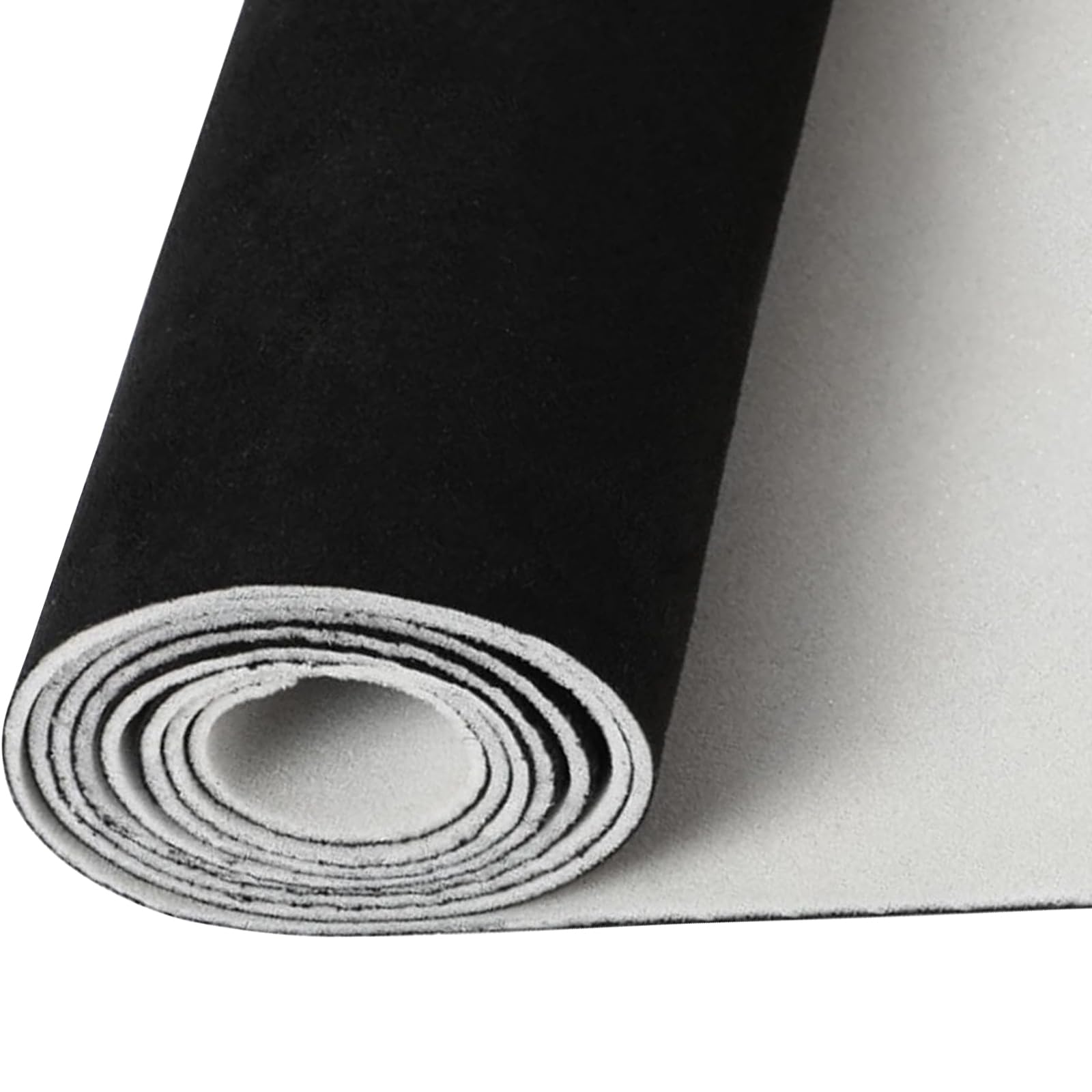 ACESOME Tessuto per Cielo Tetto, Spessore 4 mm, Tessuto Rivestimento Interno Auto, Riparazione di Tessuto in Pelle Scamosciata, Accessori per Interni Auto, Nero, 150 x 250 cm