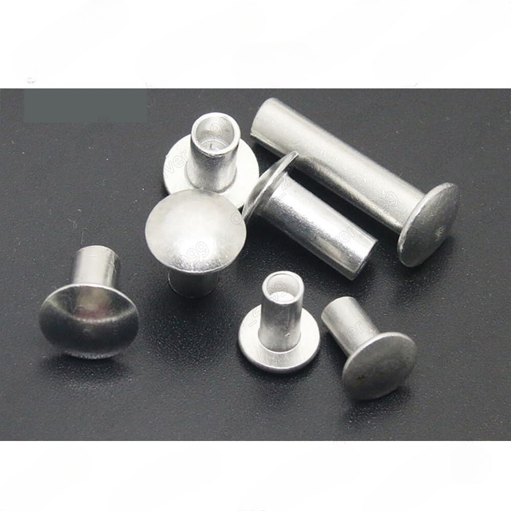 Aluminum Oval Head Semi Tubular Rivets M2.0/M2.5/M3/M4/M5/M6/M8 (M5 x 35mm, 100pcs)