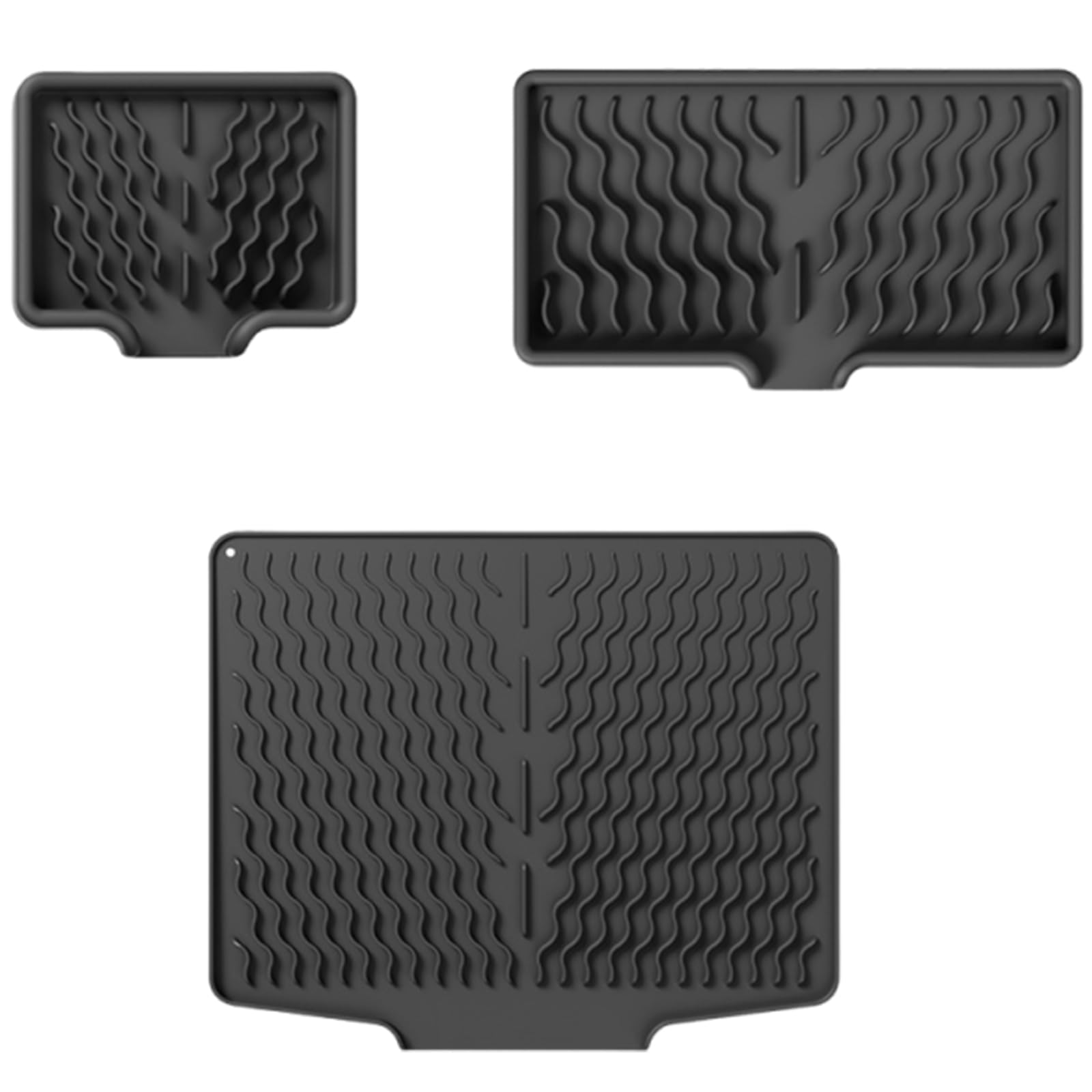 Lerpwige Sloped Silicone Drainage Pad For Kitchen Sink Utensils Drying Rack Counter Protector Dish Organiser Dishwasher Safe Silicone Counter Mat