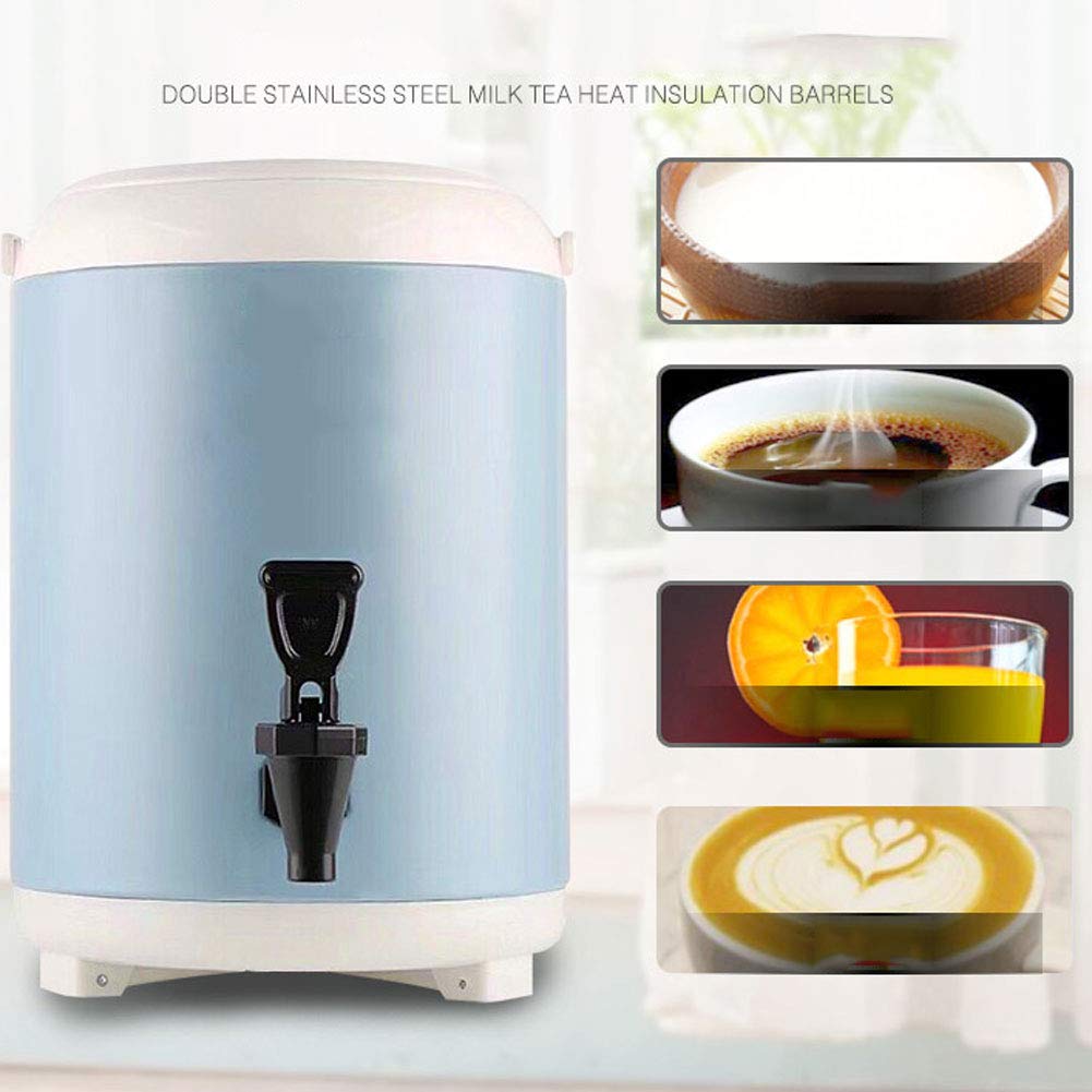Bollitore 8L/10L Doppio Strato Secchio Tè Calda e Fredda Bevanda Barile Casa & Uso Commerciale 304 Inless Acciaio Mantiene Beves Caldo & Fresco
