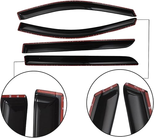 Miniatura 4 de Protectores de lluvia para ventana  Paquete de 4 deflectores de ventana lateral para ventanas de coche, montaje exterior, acrílico, protector de