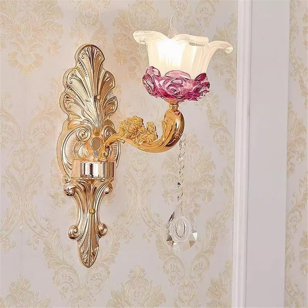 HYJAUSXB Crystal Wall Lamp LED - Luxury Warm Lighting for Living Room, Bedroom, Bedside, Background Wall, Corridor, Villa, Hotel