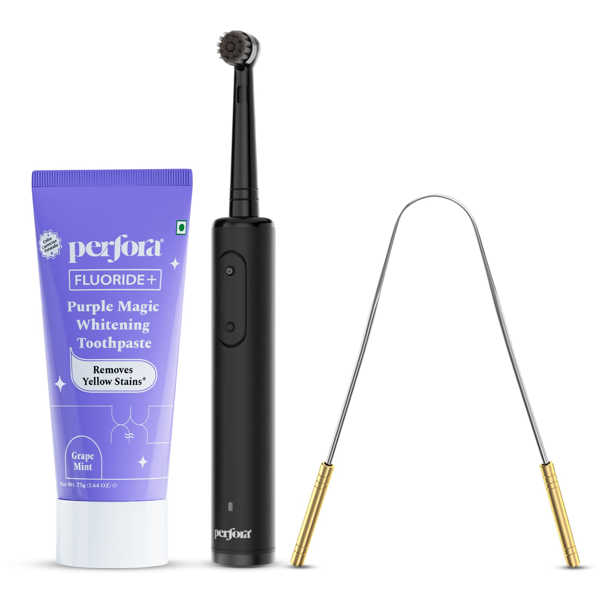 Perfora Oral Care Combo | PRO Oscillating Electric Tooth Brush, Purple Whitening Toothoaste-75gm & Original Steel Tongue Cleaner | 2 Years Warranty | Rechargeable Electric Toothbrush For Men & Women, 8800 RPM, 2 min Auto Timer-image-31