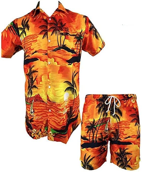 CigainBoys Kid's Baby and Girls Beach Clothes Coconut Tree Button Shirt Short Sleeve Tops Shorts Pants Set Toddler Casual Outfits