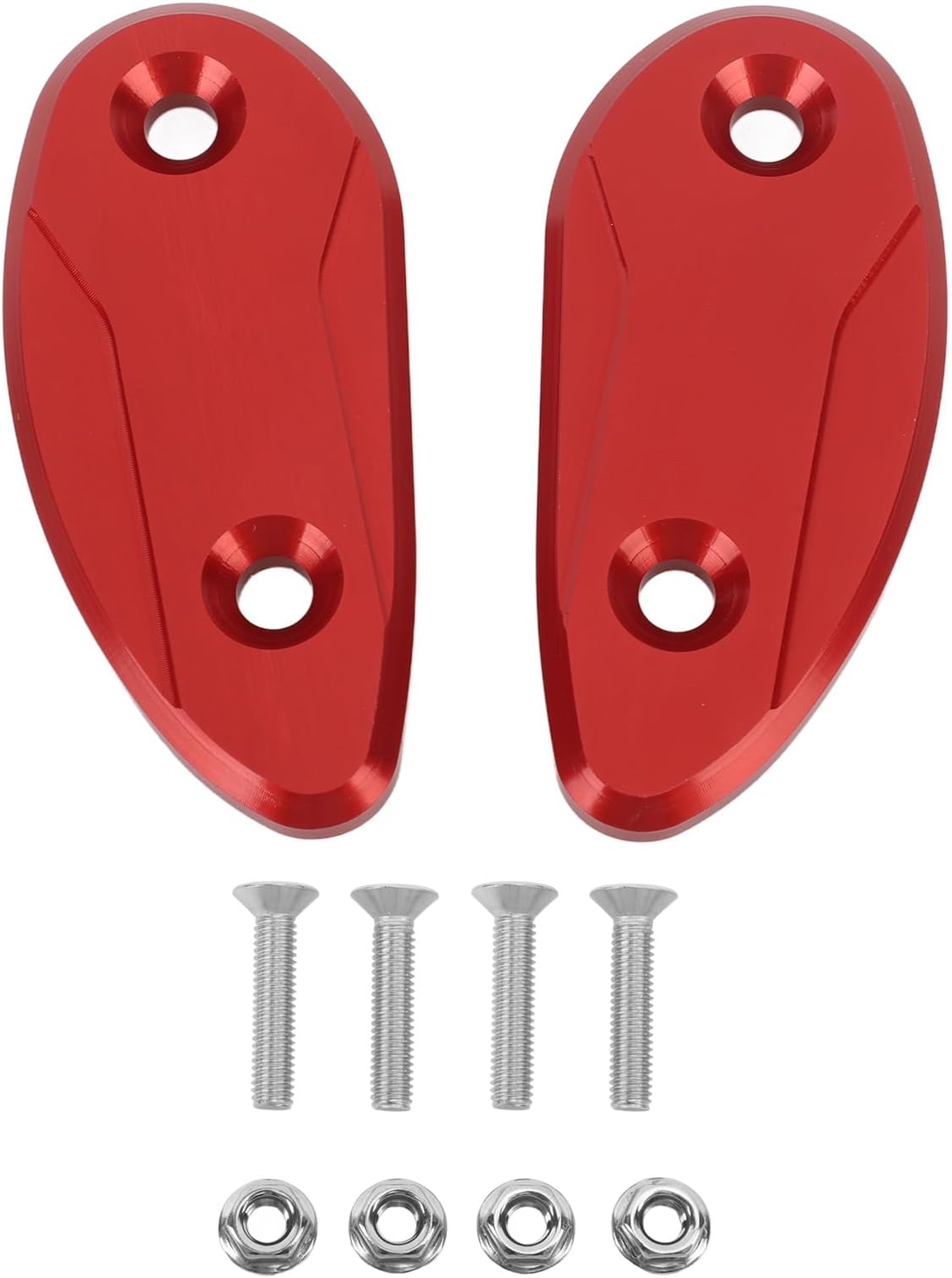 2PCS Motorcyle Mirror Block Offs Base Plate Caps, Rearview Mirror Block Off Plates Mirror Cover Caps Fit for CBR1000RR 2020 to 2023(Red)