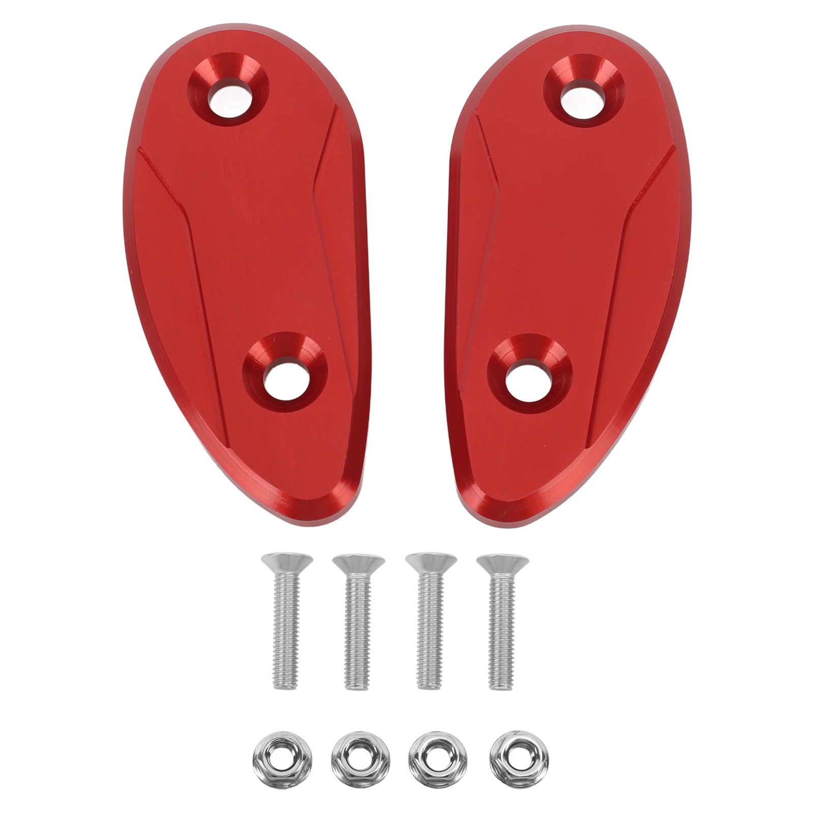 2PCS Motorcyle Mirror Block Offs Base Plate Caps, Rearview Mirror Block Off Plates Mirror Cover Caps Fit for CBR1000RR 2020 to 2023(Red)