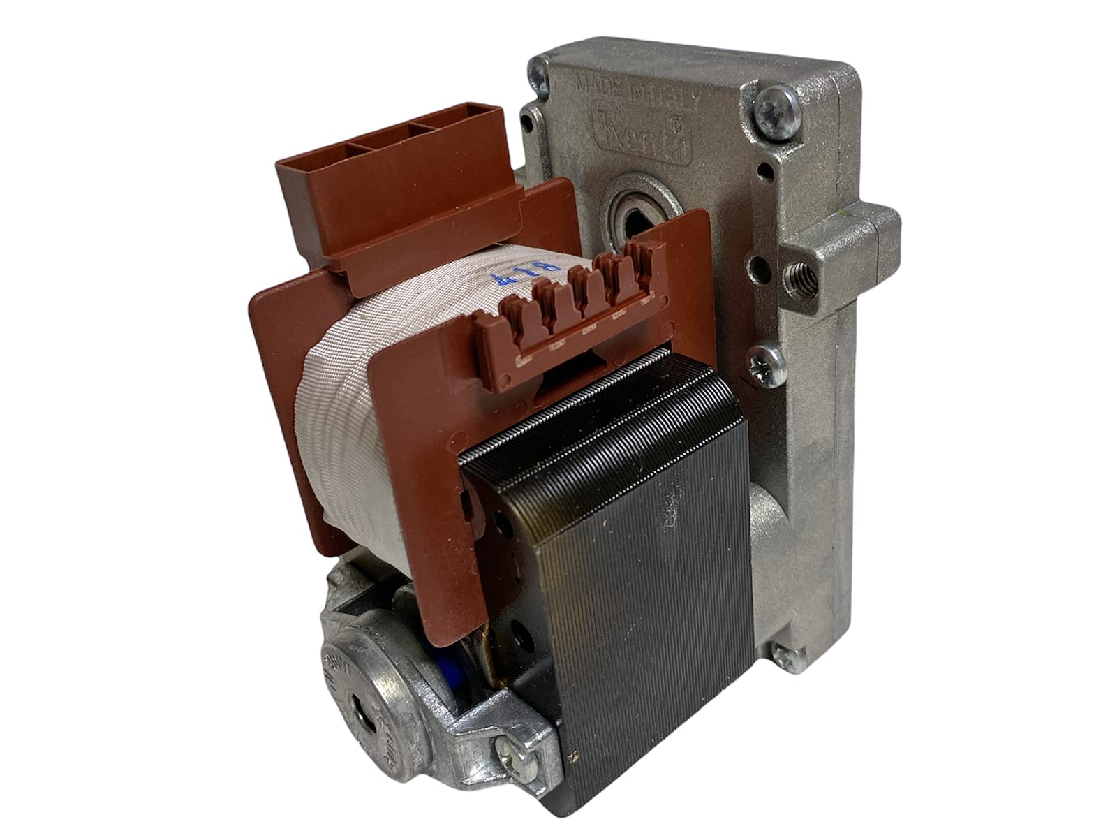 ERICAMBI, Motoriduttore KB1004 Mellor serie T14 per Stufe a Pellet, Velocità 5rpm, Pacco Lamellare 32mm, Ø Albero 8,5mm, Senso di Rotazione Antioraria, Spianatura Doppia, Karmek One Eurostek