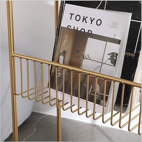 Miniatura 6 de Estantería para libros, estantería de estratificación de hierro, estantería pequeña, estante de almacenamiento móvil, para sala de estar, estantería