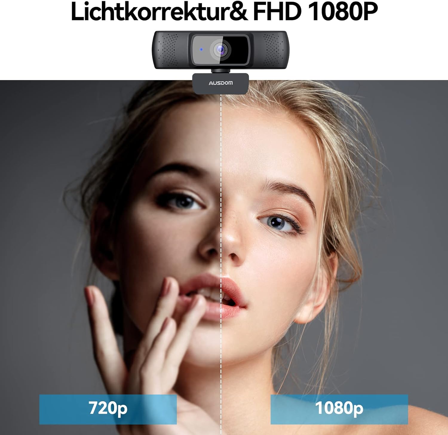 AUSDOM 1080P Autofokus Webcam: Perfekt für Streaming, Online-Unterricht & Videoanrufe – Plug & Play mit Mikrofon