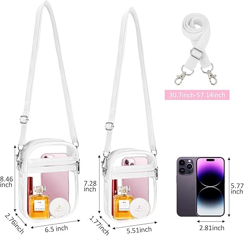 Miniatura 2 de Bolsa transparente aprobada para estadios, bolsa cruzada transparente con bolsillo frontal para conciertos, eventos deportivos, festivales