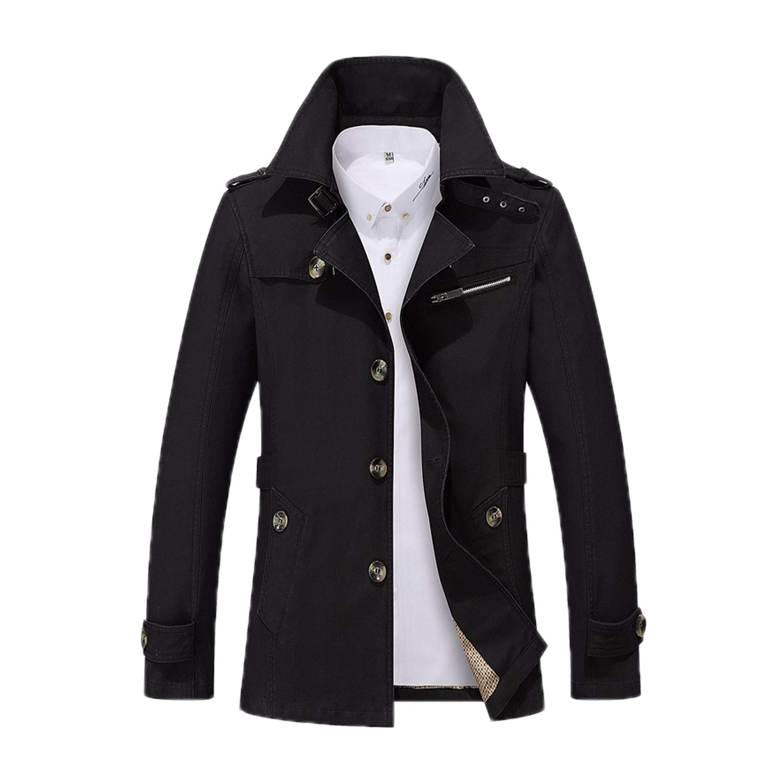 Cicilin Homme Trench à Manches Longues Parka Veste Classique Manteaux Décontracté Trench Coat Court Blouson Jacket Automne Hiver