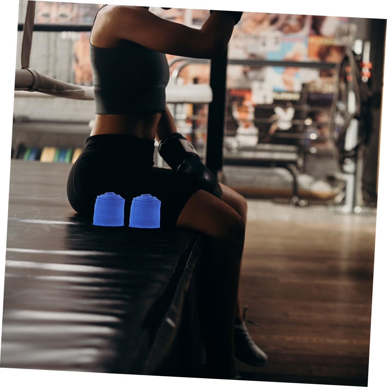 MAGICLULU Cotton Boxing Hand Wraps 2pcs Blue 5x5m Breathable Wrist Strap Protective Bandage for Training Exercise