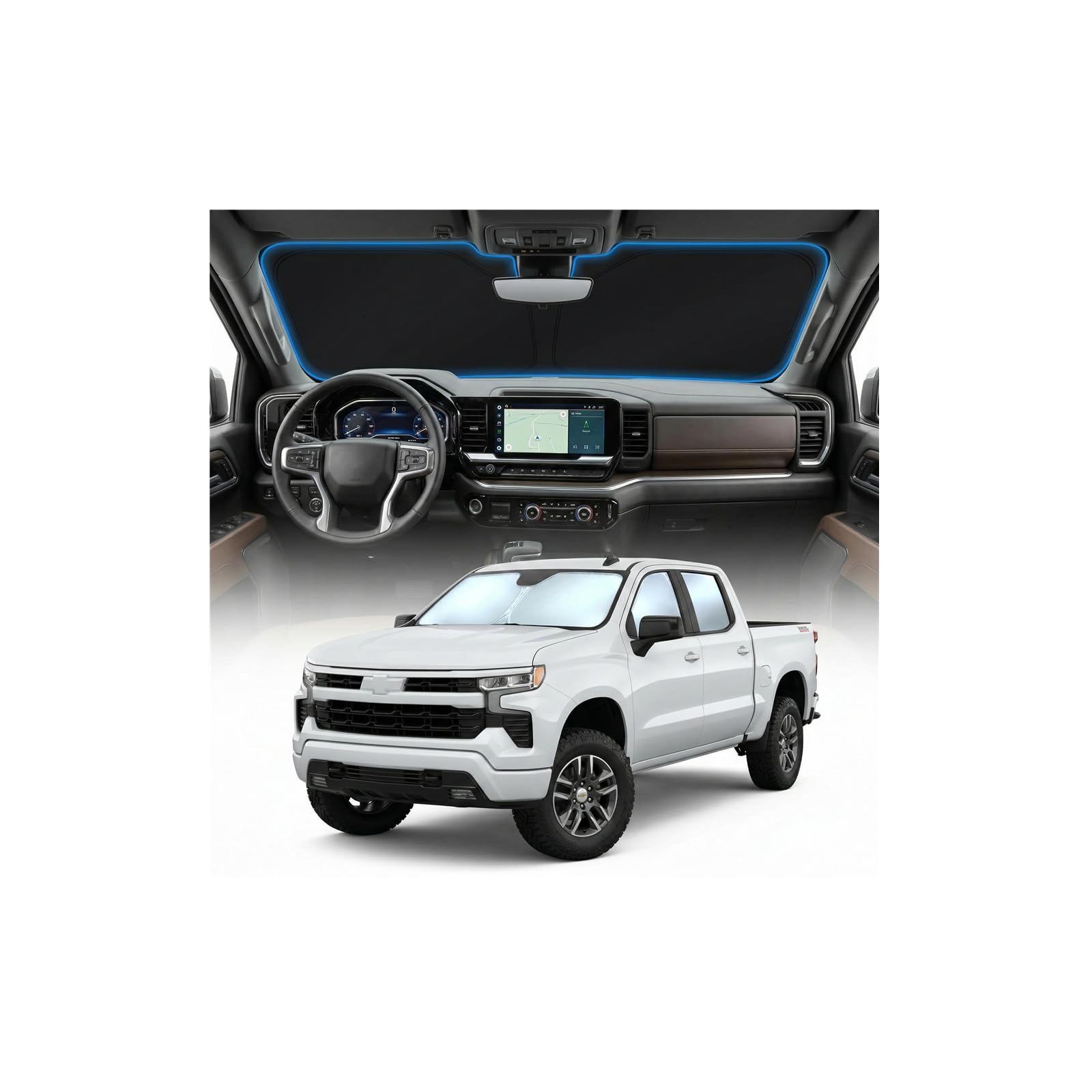 for Ford Bronco Sun Shade Windshield Cover - Custom Fit Bronco Accessories 2021-2024 2025 Sunshade Foldable UV Protection & Heat Shield Sun Visor Accessories — view 47