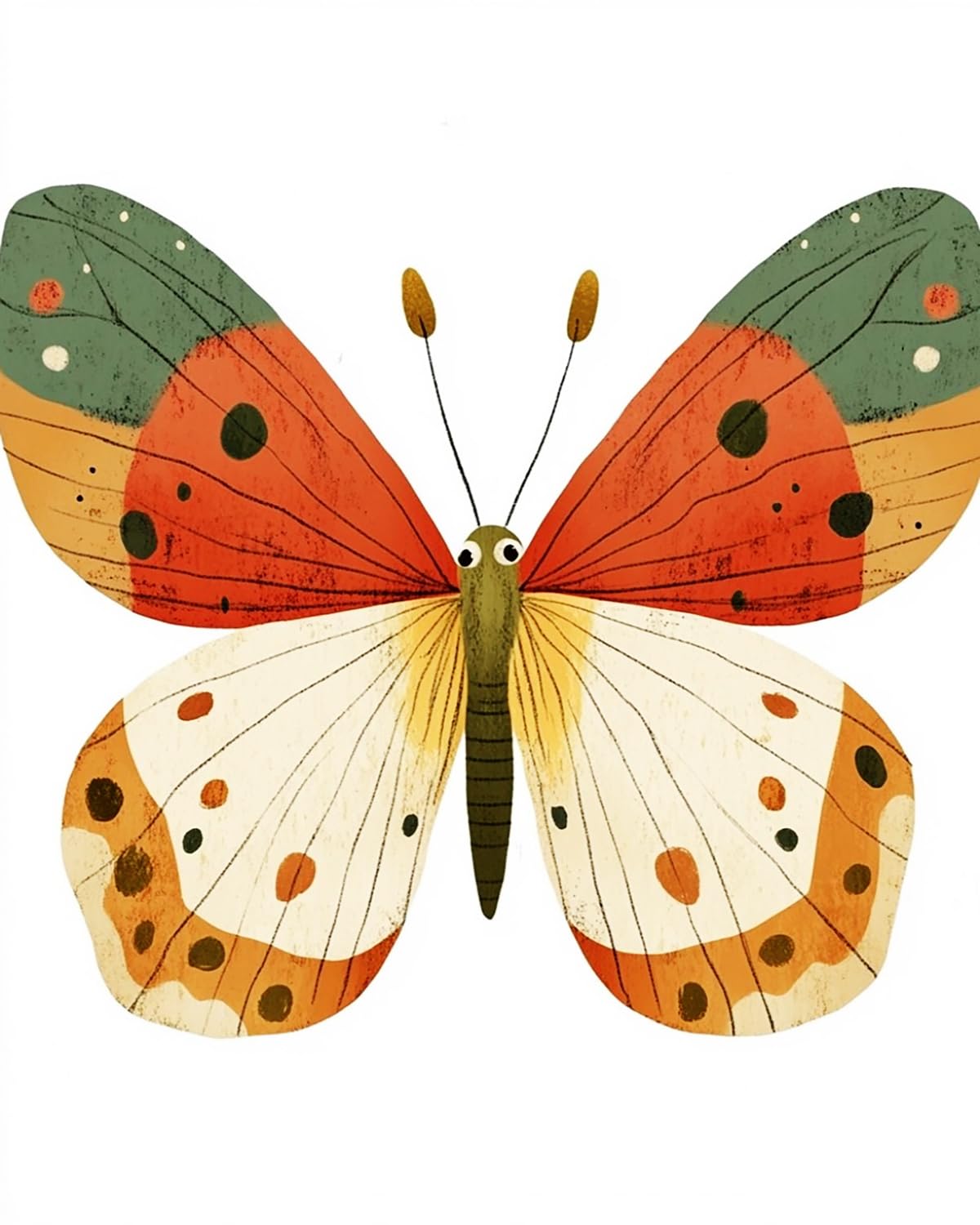 Liubaishi Multicolour Paint By Numbers Kit For Adults, Colourful Winged Butterfly, 40X50 Cm, Acrylic On Canvas, With 3 Brushes