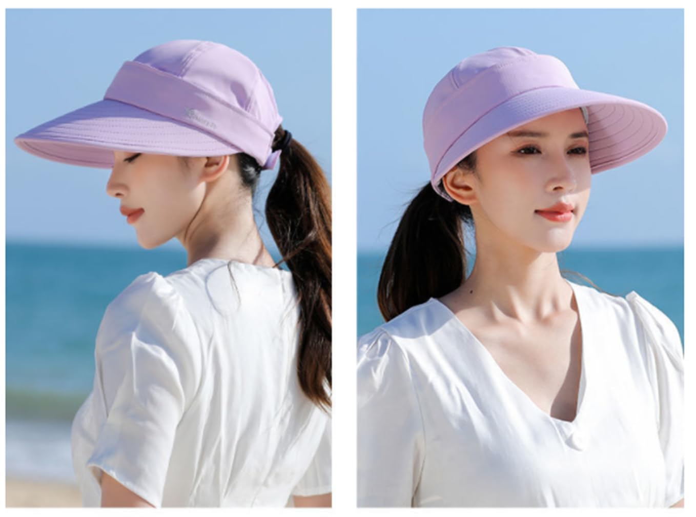 Sombrero de verano para mujer, visera desmontable, gorra de béisbol de ala ancha, sombrero de playa con protección UV, sombrero de vestir para piscina, camping, pesca, jardín