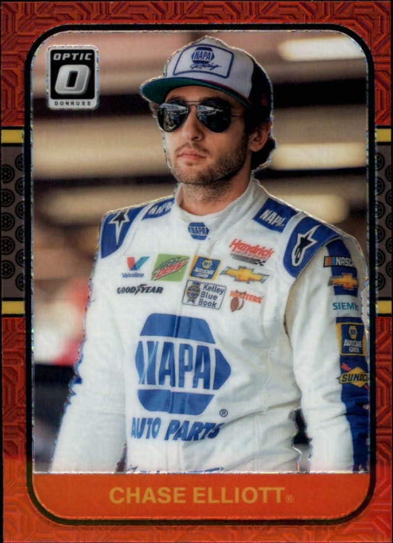 2020 Donruss Racing Optic Red Mojo Prizm #68 Chase Elliott NAPA Auto Parts/Hendrick Motorsports/Chevrolet Official Panini America NASCAR Trading Card (Wrapper Redemption Exclusive)