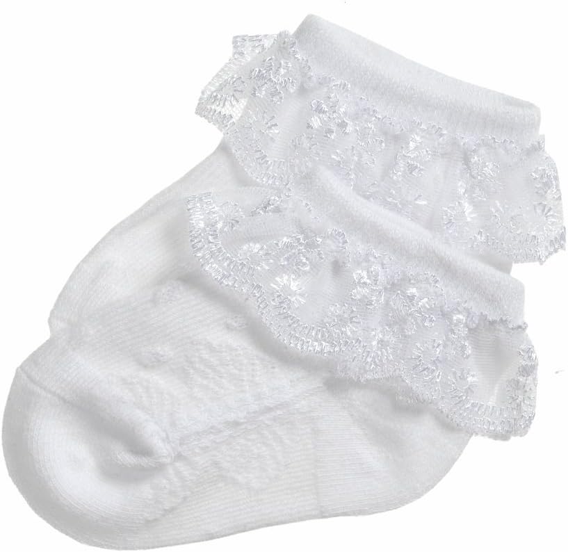 EPEIUS Baby-Girls Eyelet Frilly Lace Socks,Newborn/Infant/Toddler/Little Girls (Pack of 2/3/4/6) - Image 7