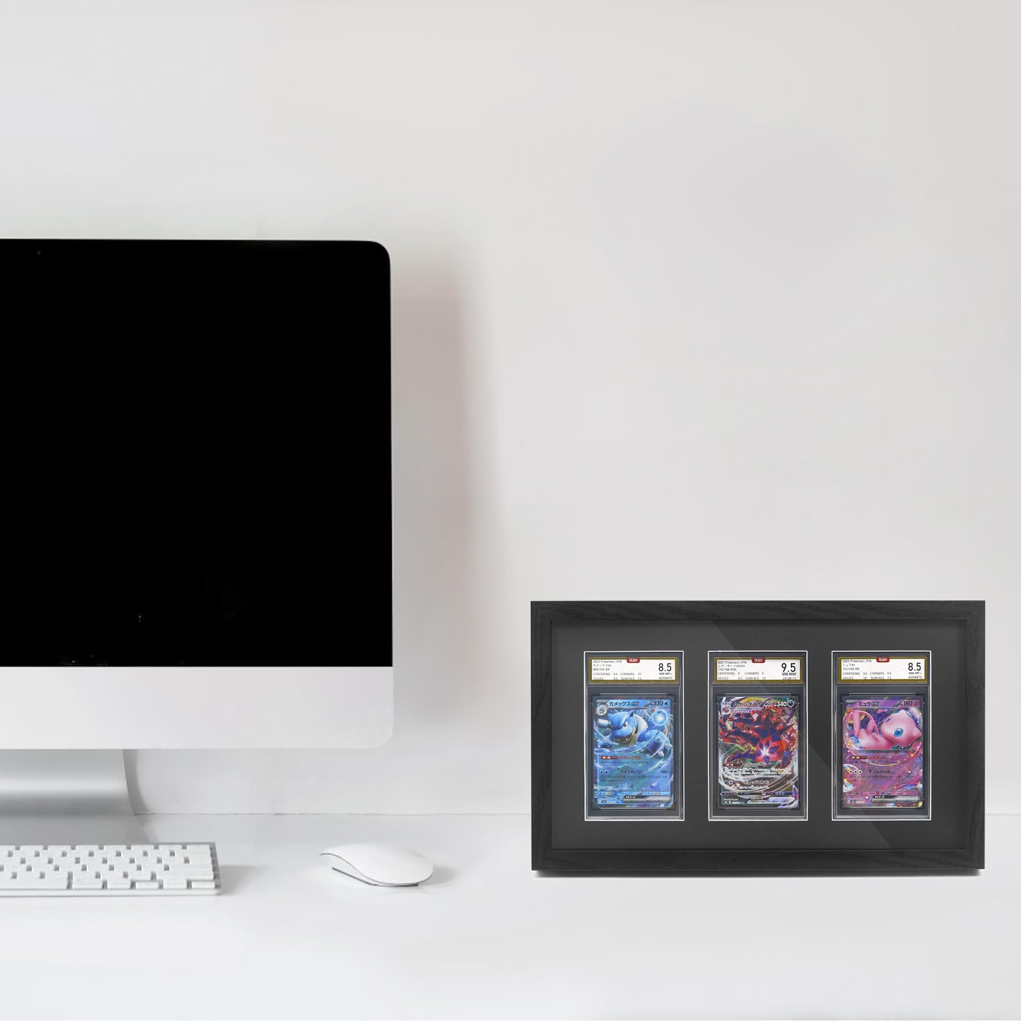 PSA Graded Card Wall Display Frame - Holds 5 Cards, Black, Wall Mountable PSA Graded Card Wall Display Frame - Holds 5 Cards, Black, Wall Mountable