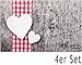 Produktbild matches21 Tischsets Platzsets MOTIV Landhaus Herzen auf Holzbrett/Holzoptik 4 Stk. Kunststoff abwaschbar je 43,5x28,5 cm