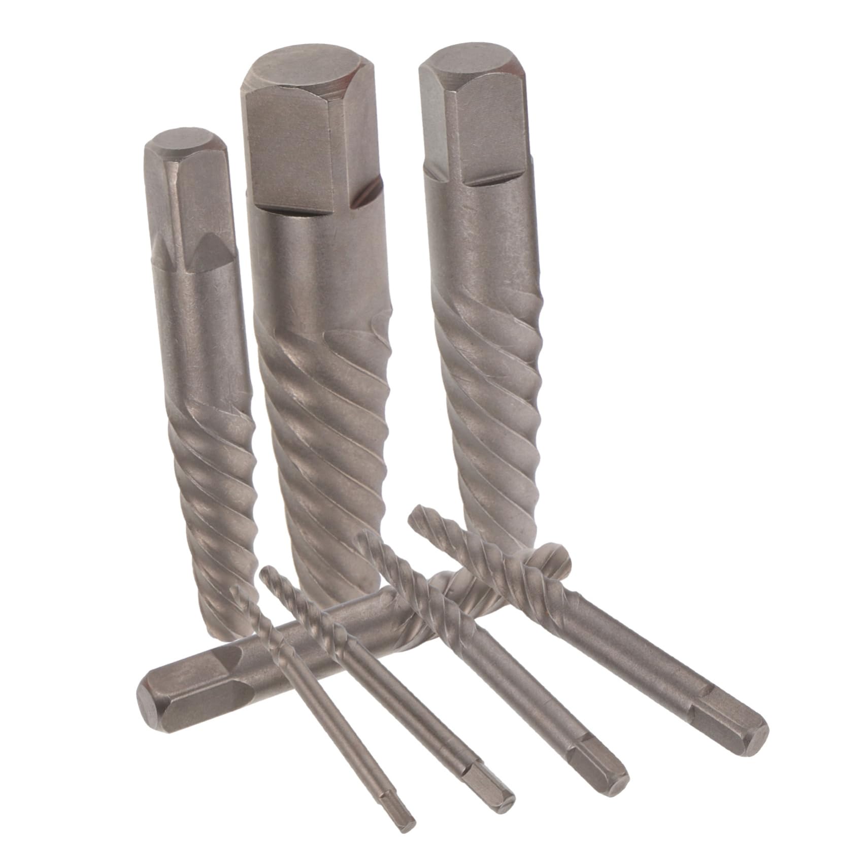 Extracteur de vis endommagée robuste en acier carbone argenté pour boulons et projets DIY maison
