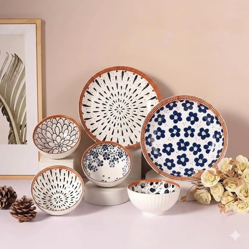 Japanese Ramen Bowl Set - 14 Piece Dinnerware -5