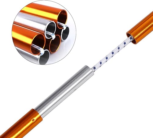 Miniatura 5 de Postes de repuesto de aleación de aluminio, 2 postes de aluminio ligeros, para camping, senderismo, postes plegables duraderos, 142 pulgadasunidad