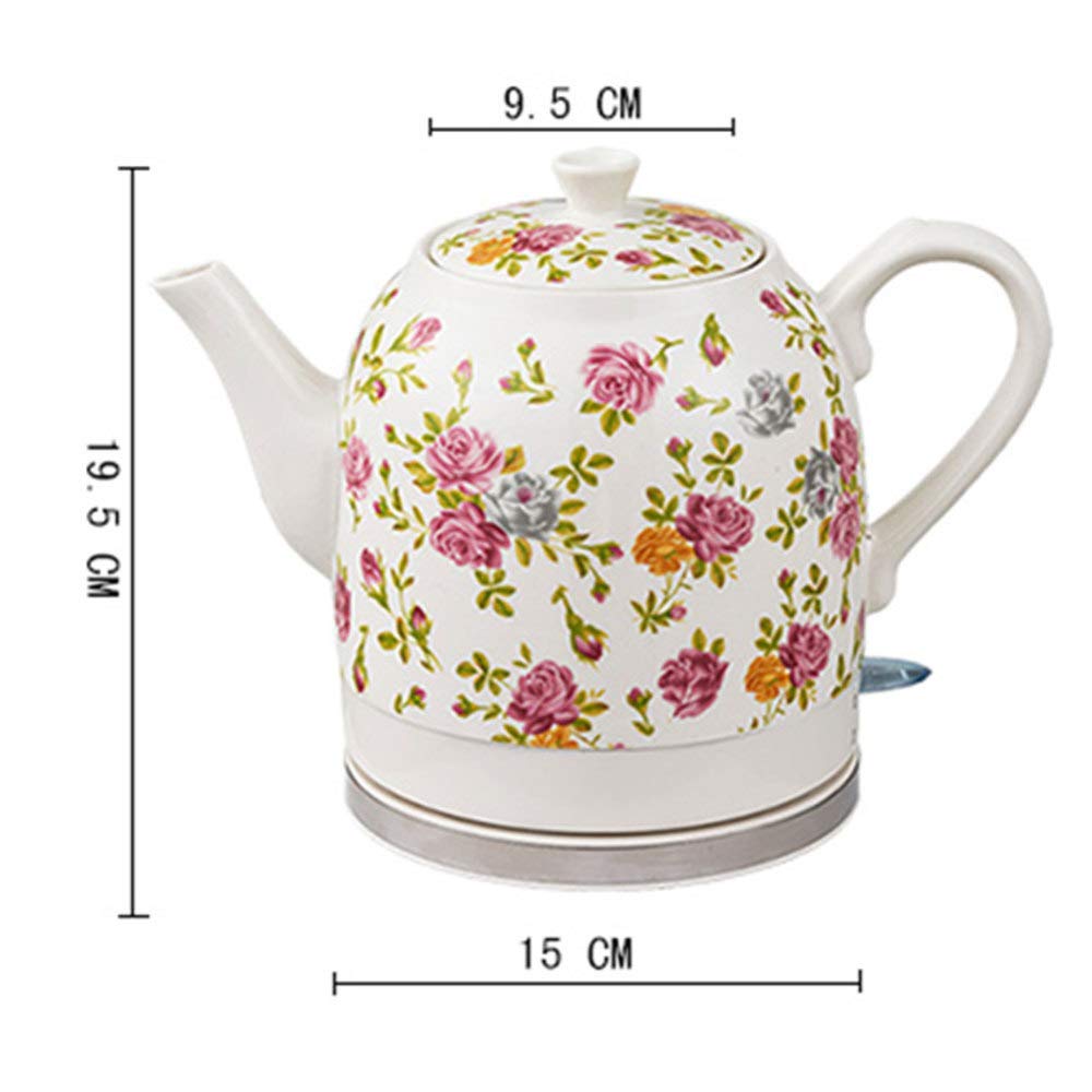 Vkfx Kettles Electric Ceramic Cordless White Kettle Teapot Retro