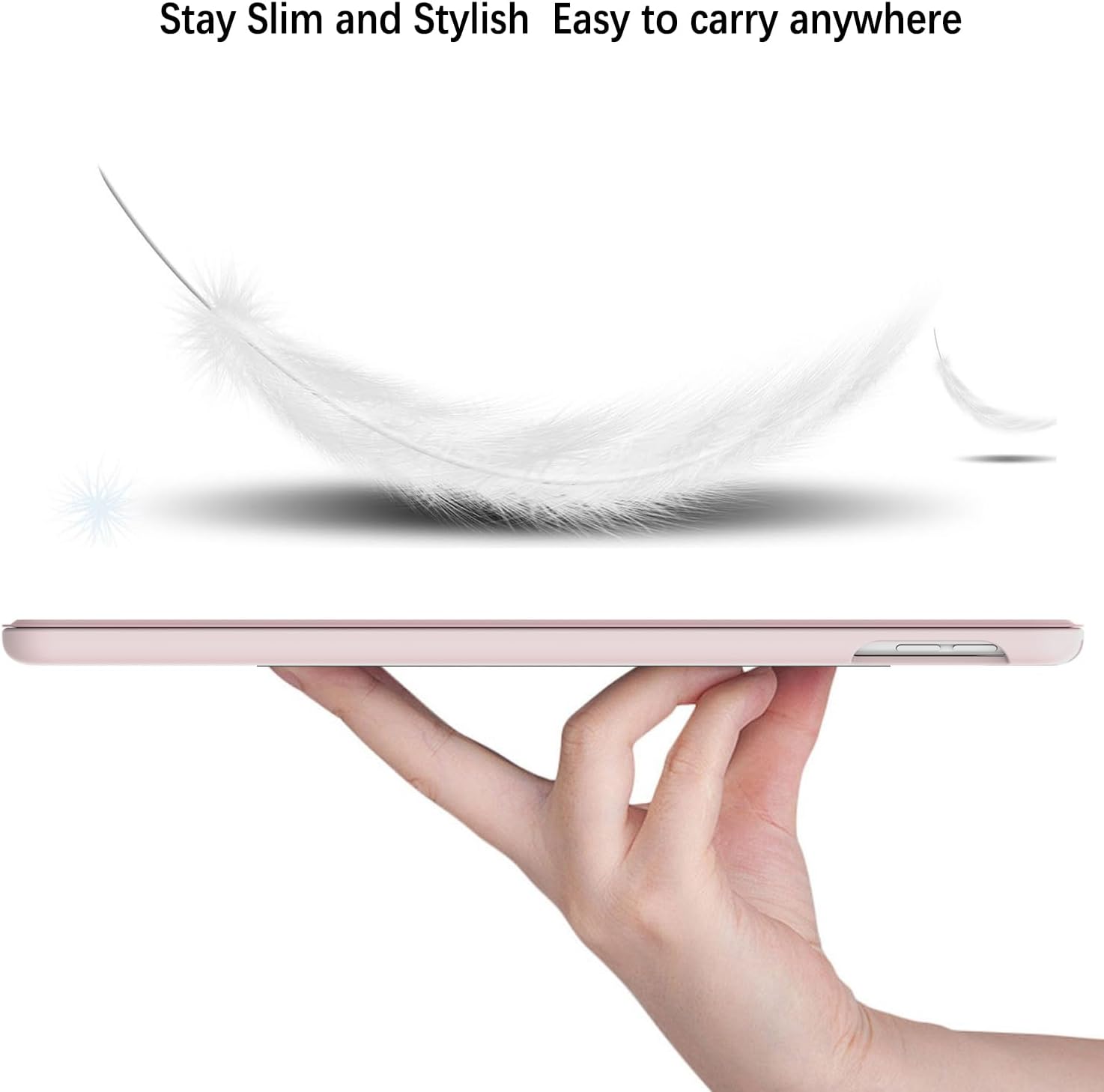 Case for iPad mini 5 2019 / iPad mini 4 2015, Mini 3 2 1 - Protective Slim Folio Case with Pencil Holder & Auto Wake/Sleep, Trifold Smart Stand Cover for iPad mini 5/4/3/2/1, Pink - Image 6