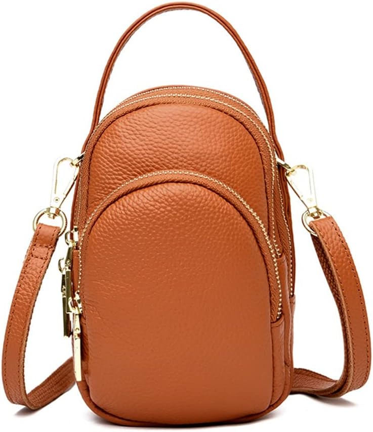 HBJWOV Genuine Leather Mobile Phone Bag Mini Small Women's Messenger Vertical Section