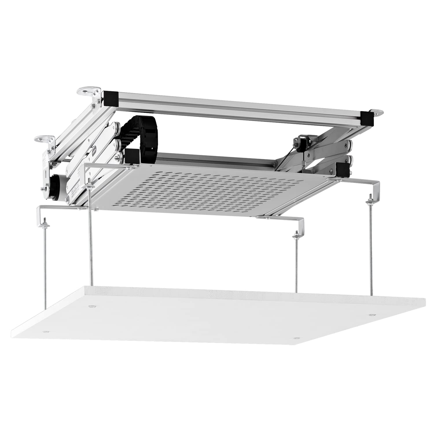celexon elektrischer Beamer-Deckenlift PL1000 | Hub max. 90cm ausfahrbar | höhenverstellbare Projektor-Halterung zum Einfahren, bündiger Abschluss | für abgehängte Decken geeignet, inkl. Wandschalter