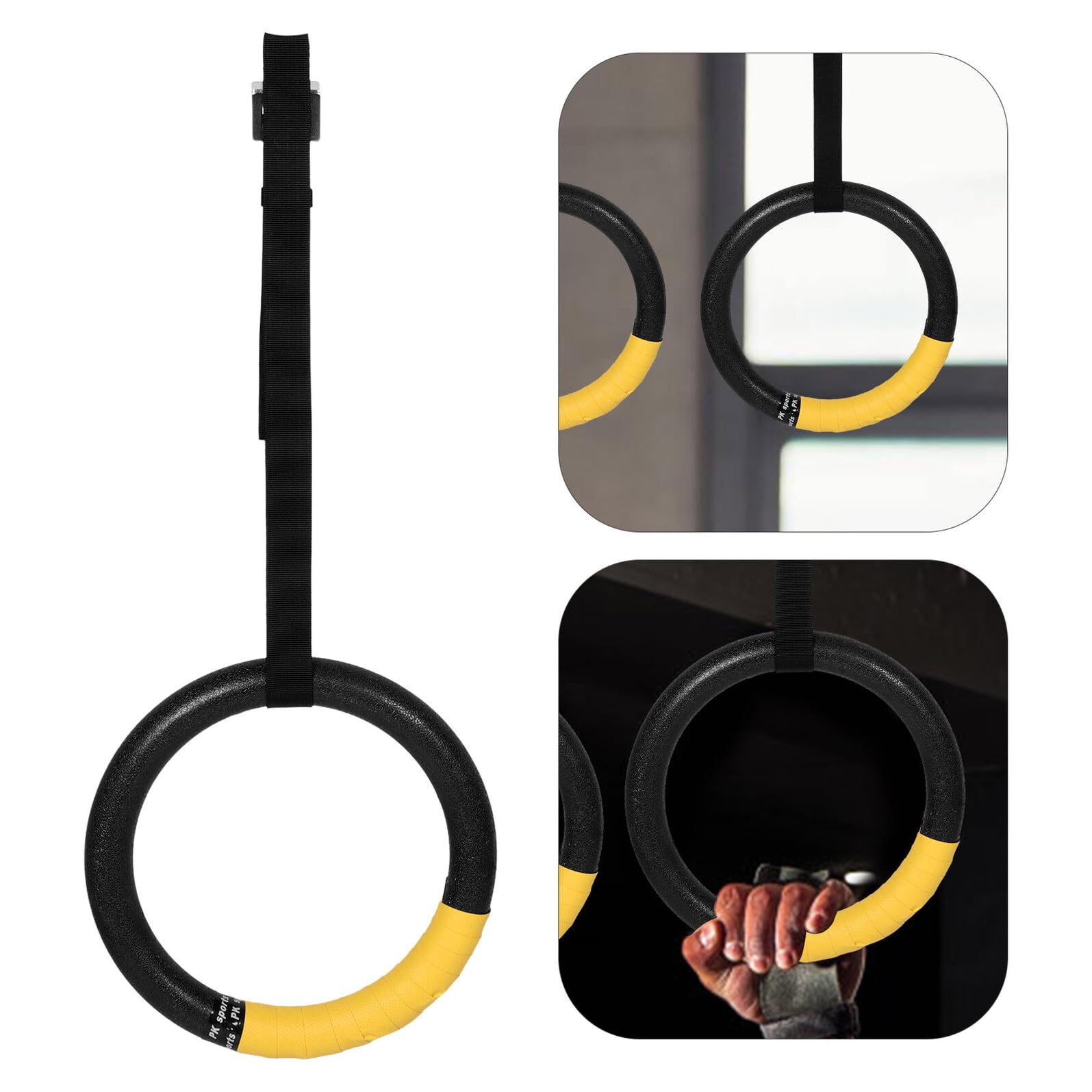 Mikinona Ginnastica con Anelli e Regolabili per Abs in da Allenamento Facile Installazione Portata 250kg Fitness Indoor Palestra per Principianti e Atleti Avanzati