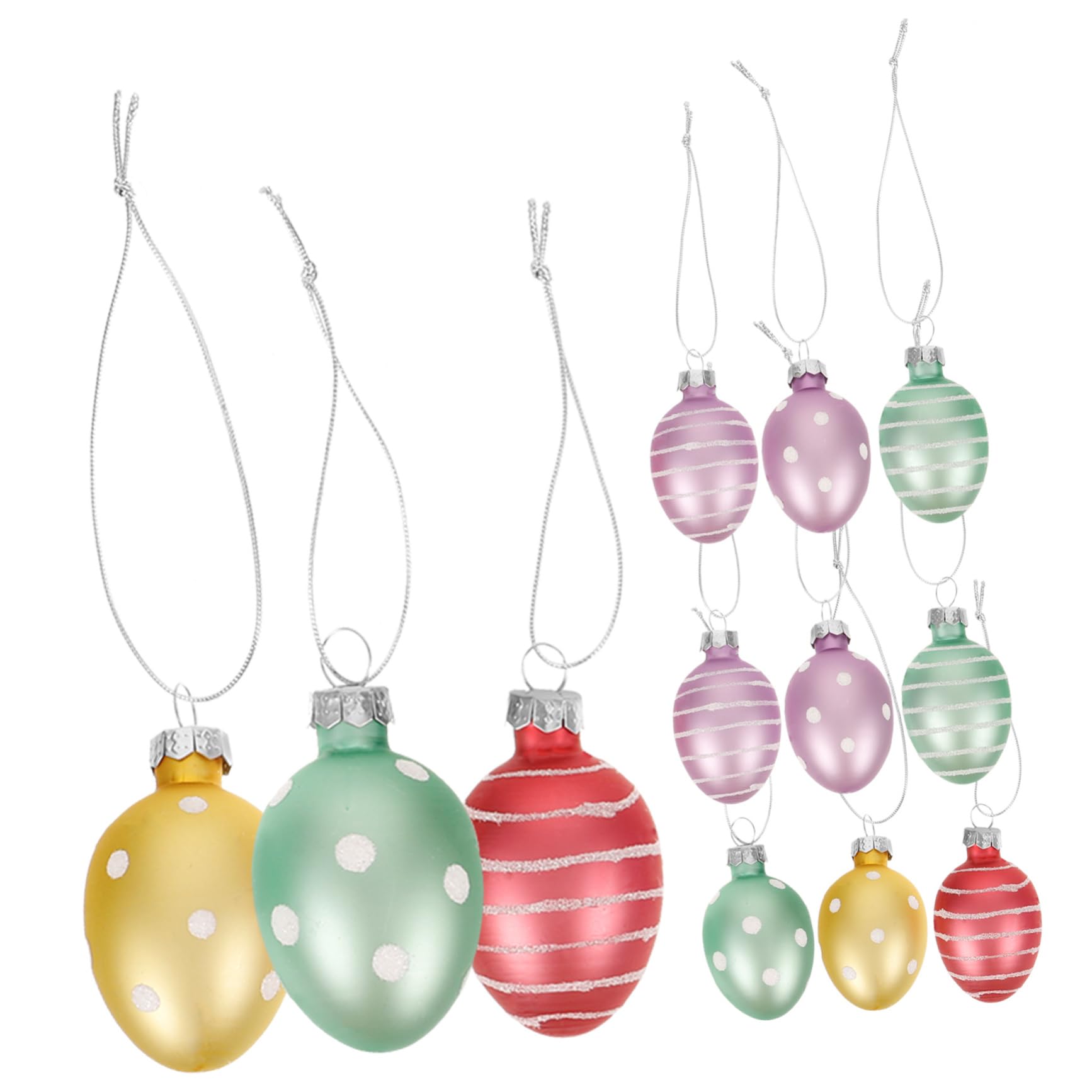 PartyKindom 2 Sätze Glas-Ei-anhänger Eier Vogelnest Easter Egg Decoration Ostern Osterpräsent Hängende Osterdekoration Exquisite Osterdekorationen Zum Aufhängen 12 Stück * 2