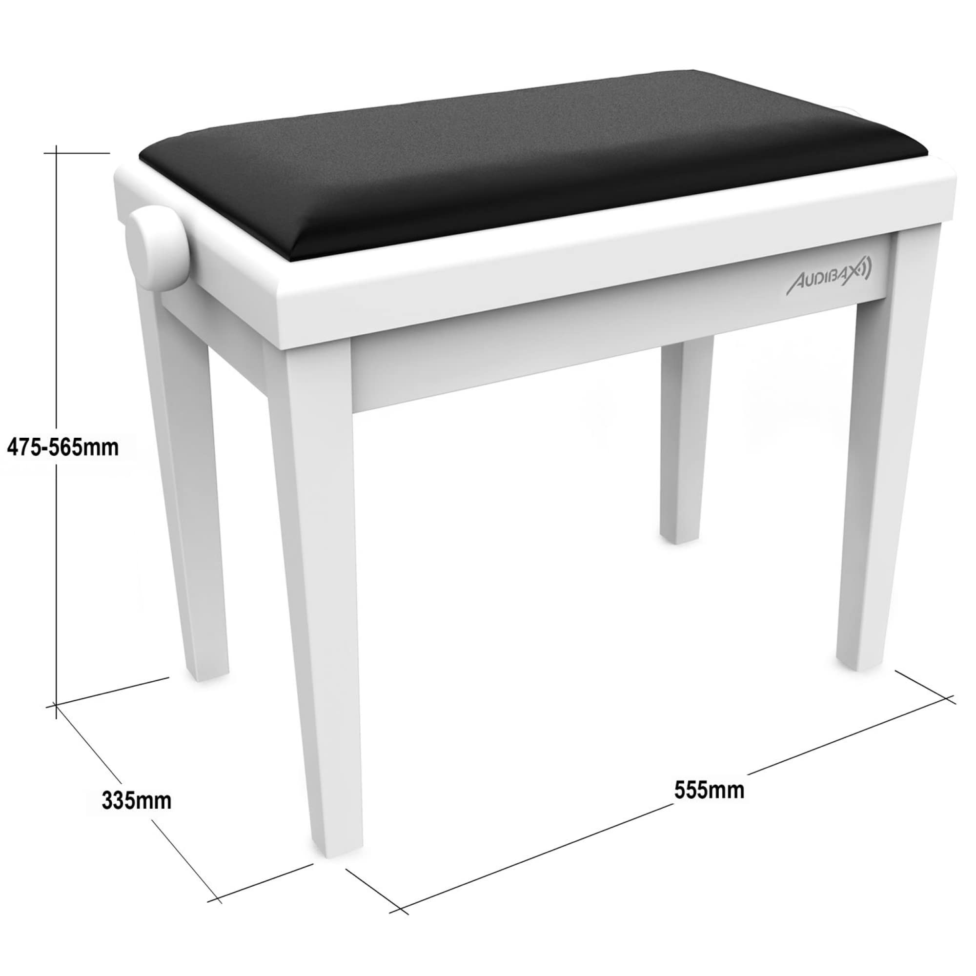 Sgabello Per Pianoforte Regolabile In Pelle Con 10 Bottoni - Panchetta Elegante Con Portaoggetti E Gambe Curve In Legno Massello