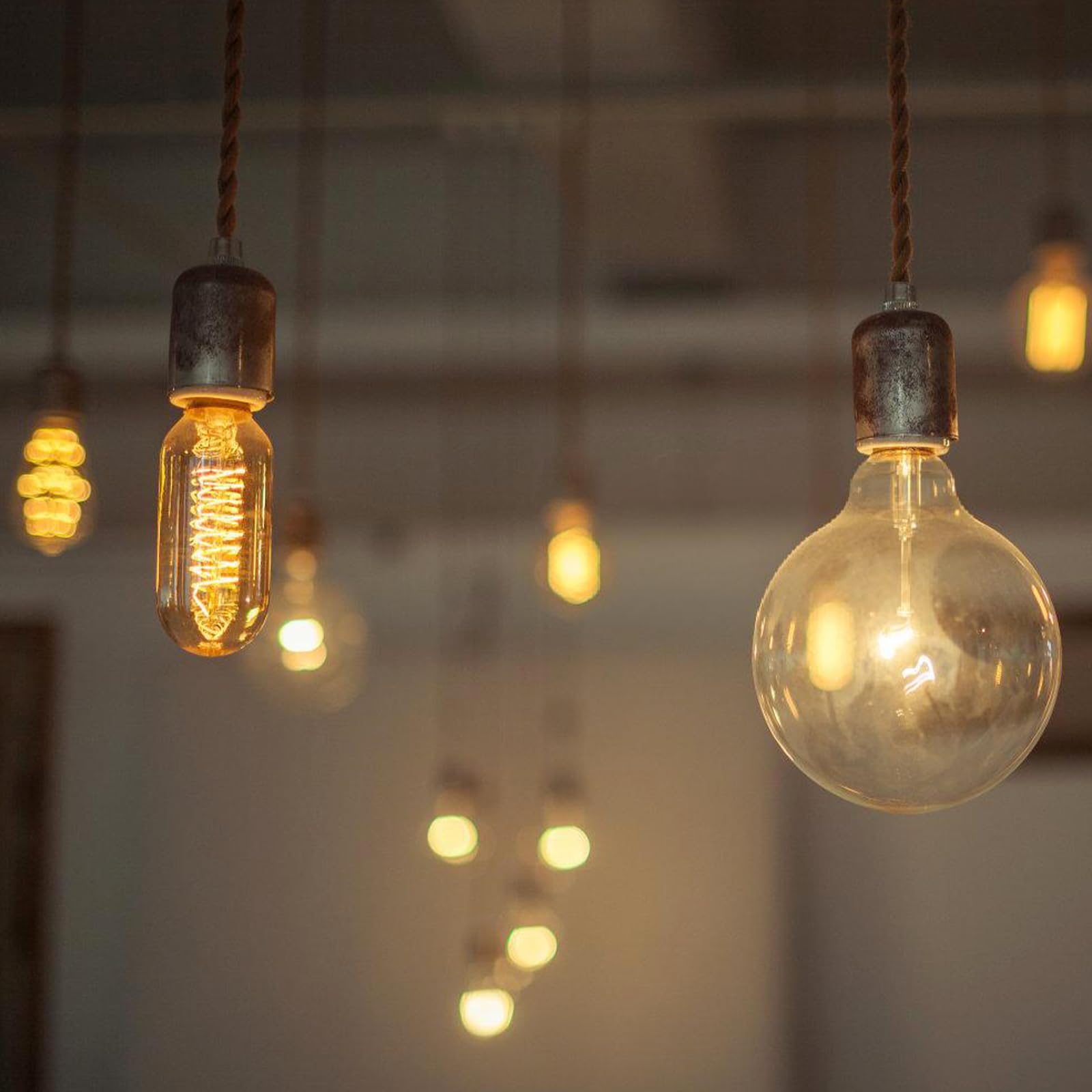 minifair Rotan hanglamp, hanglamp met stekker en 4,5 m kabel, vintage lampenkap met henneptouw E27 houder kit voor keuken, balkon, gangpad