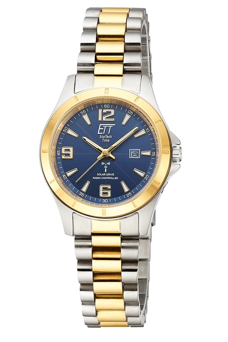 ETT Eco Tech Time Funk Solar Damen Uhr Analog mit Edelstahl Armband ELS-11677-32M
