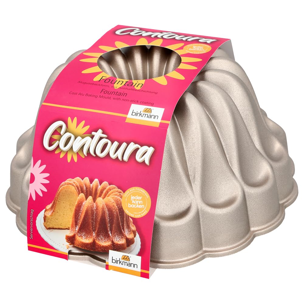 Aluguss-Kuchenform Fountaine - Birkmann - champagner, Ø 23,5 cm, 23,5 x 23,5 x 10,5 cm, Aluguss, Motivbackform, Antihaftbeschichtung, Ostern Backform, Ostern Motivbackform