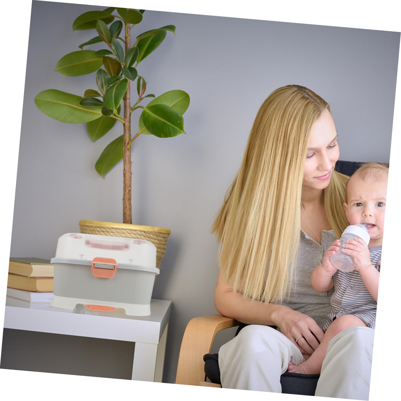 ORFOFE Aufbewahrungsbox Tragbare Großer Kapazität für Babyflaschen mit PP Material leicht zu reinigen für Reisen und Outdoor Aktivitäten Zuhause