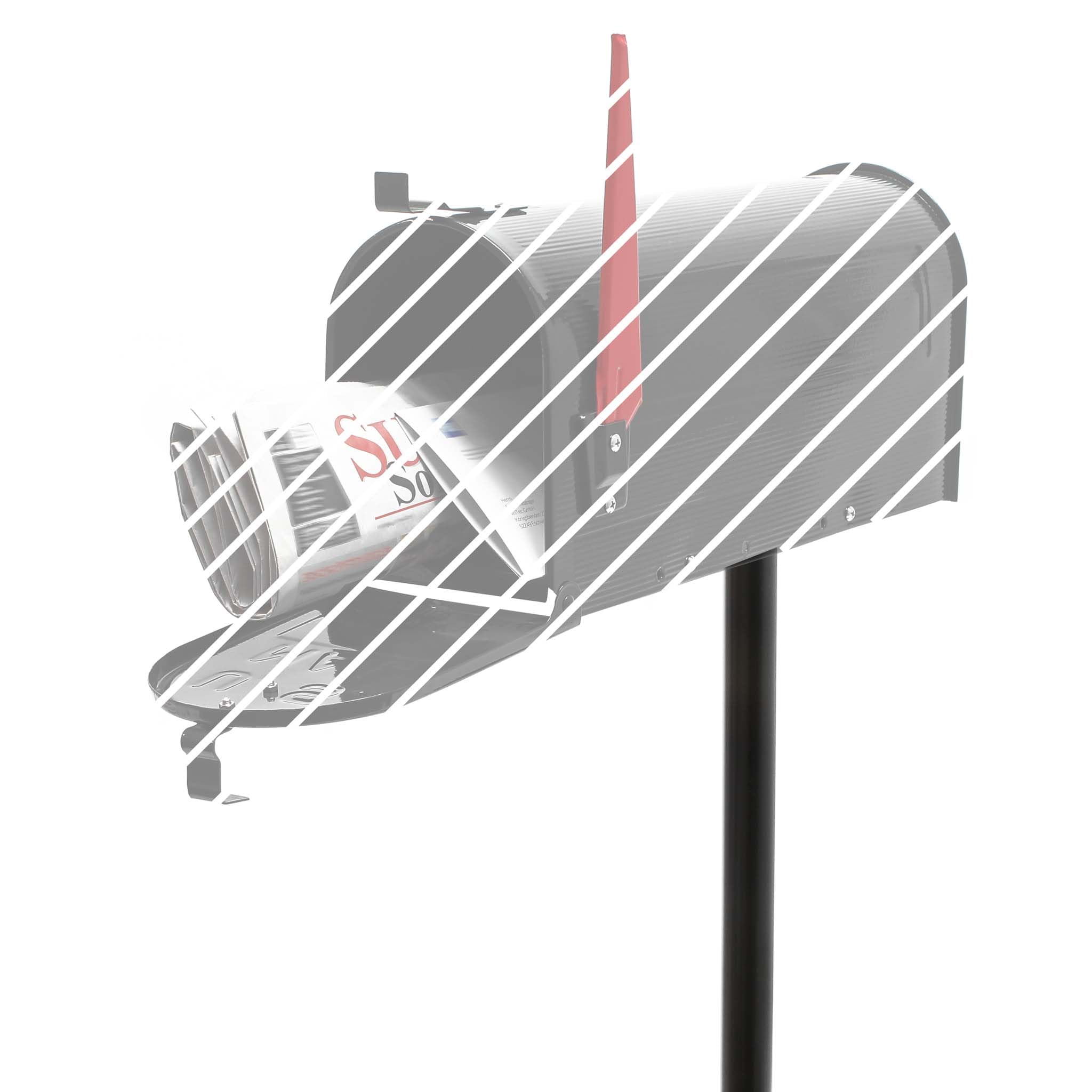 Wiltec Pied de support pour boîte aux lettres design style américain, 190 x 190 x 1430 mm, Couleur noire, Acier galvanisé, Boîte postale US Mailbox