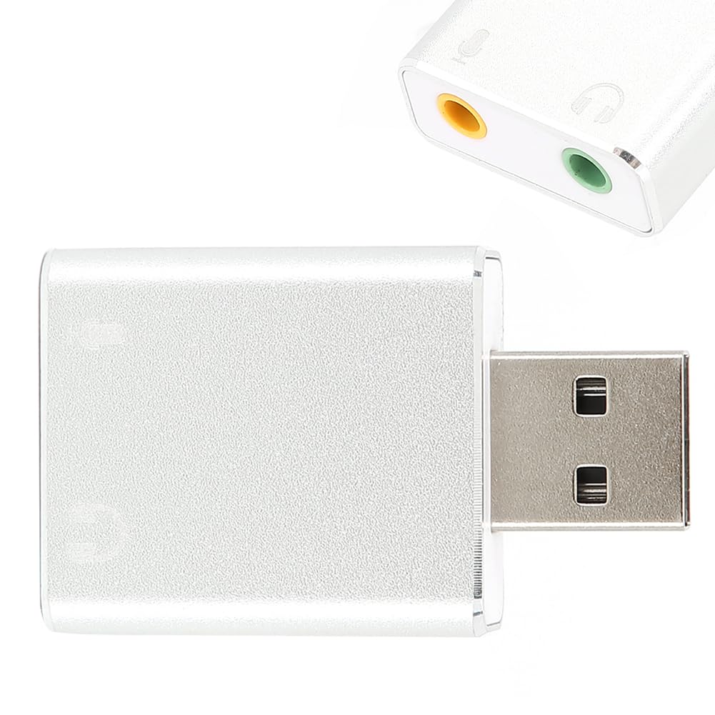 Plyisty 7.1 USB Surround Sound Card voor Pc, Aluminium Legering