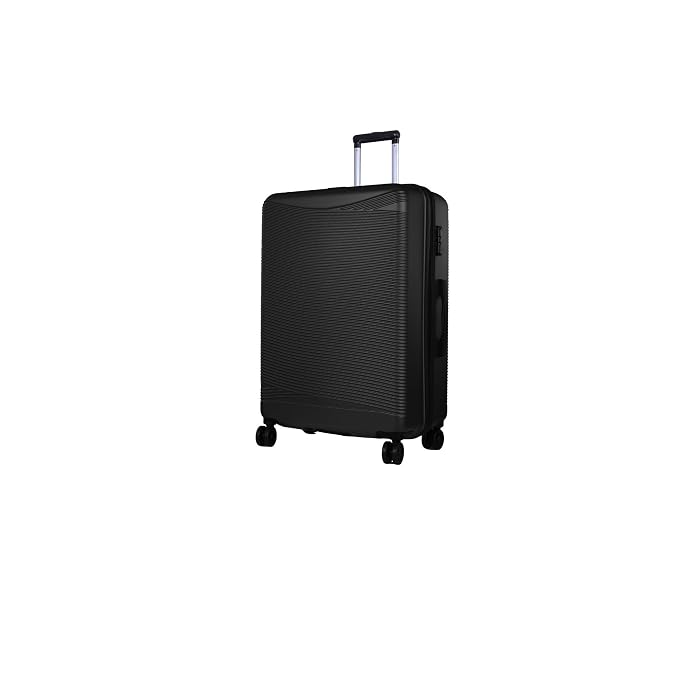 Verage V-Lite Firestone 20"/56cms Cabin Hardsided Trolley Bags for Travel, Small Suitcase with Spinner Wheels, Anti-Theft Zippers Luggage (Bold Black)