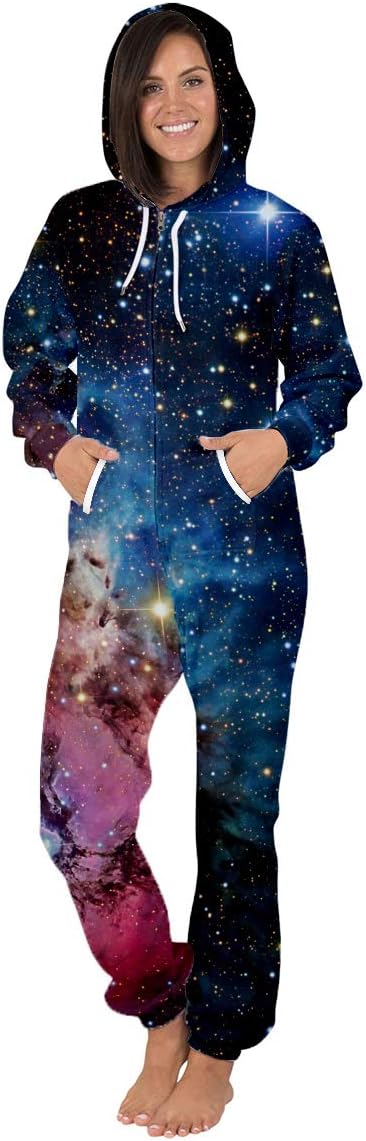 Women Men Long Sleeve Playsuit Adult Onesie Jumpsuit Pajamas
