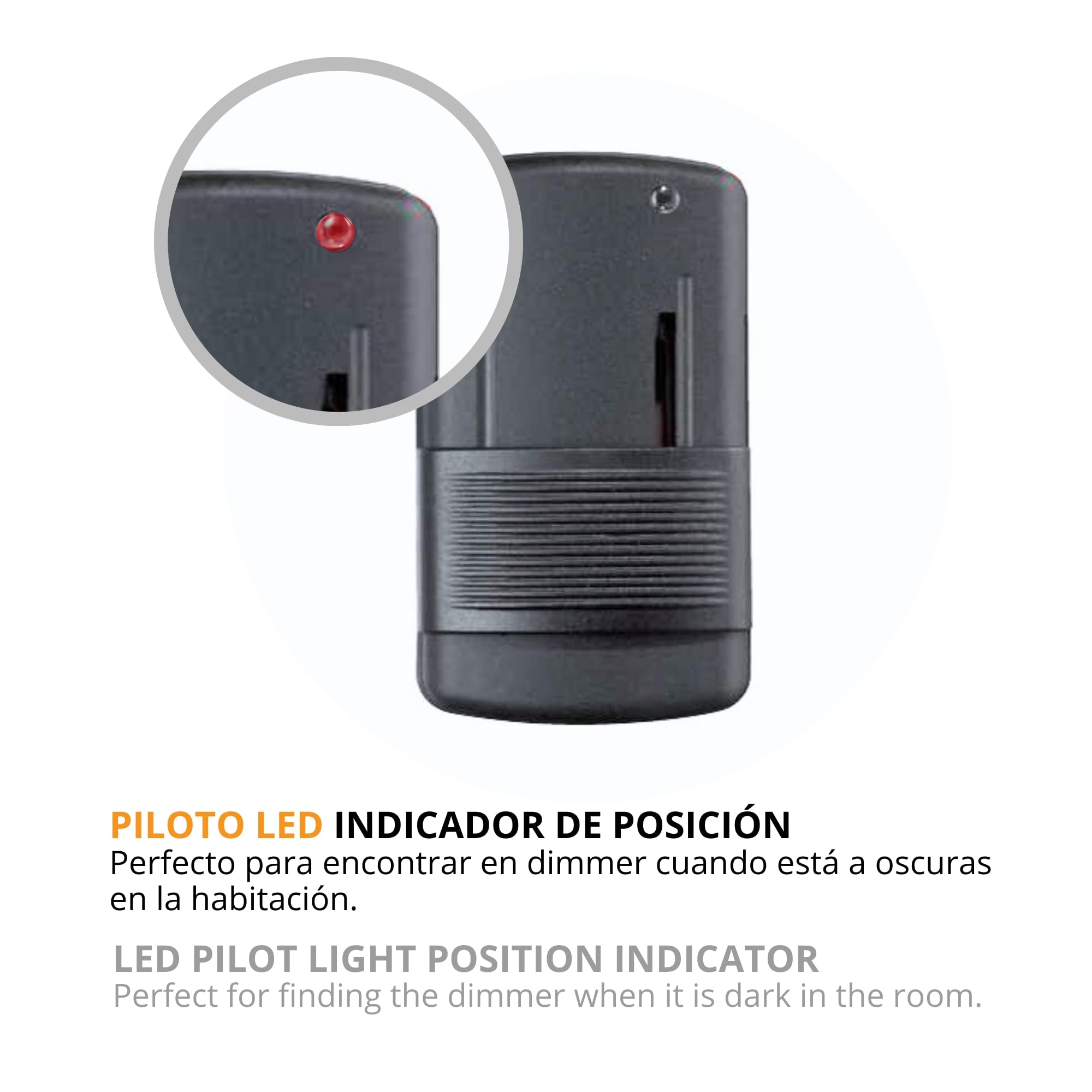 Interruptor Regulador de luz de suelo | Regulador lampara pie | 4-100W | Dimmer lámparas de pie | Atenuador de Intensidad Luces LED | Regulador intensidad luz | Fabricado en Italia | Negro