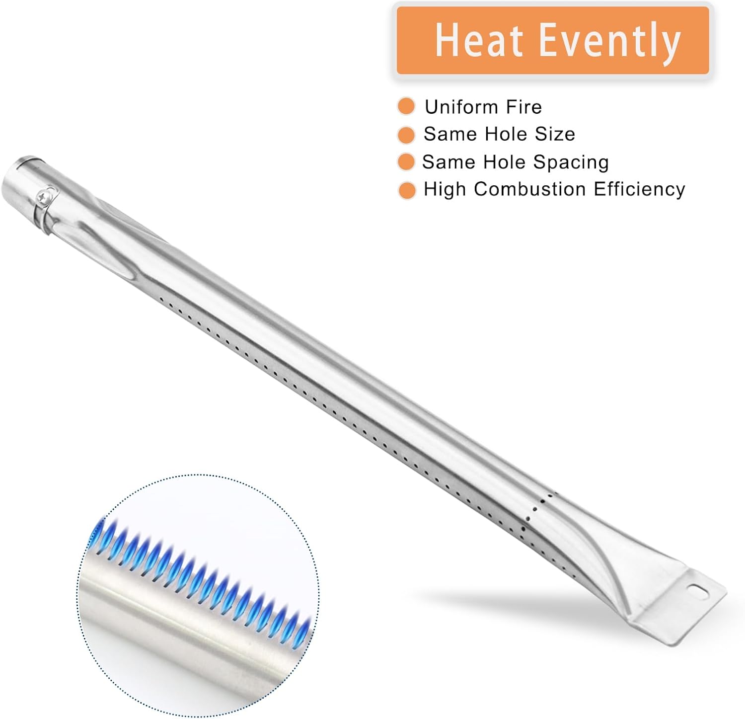 Grill Burner Tube, 4 PC Universal Stainless Steel Pipe Tube BBQ Gas Repair Parts Kits for Brinkmann, Charmglow, Uniflame and Outdoor Gourmet Grill Models, Grill Replacement for CTB3, 15 15/16"