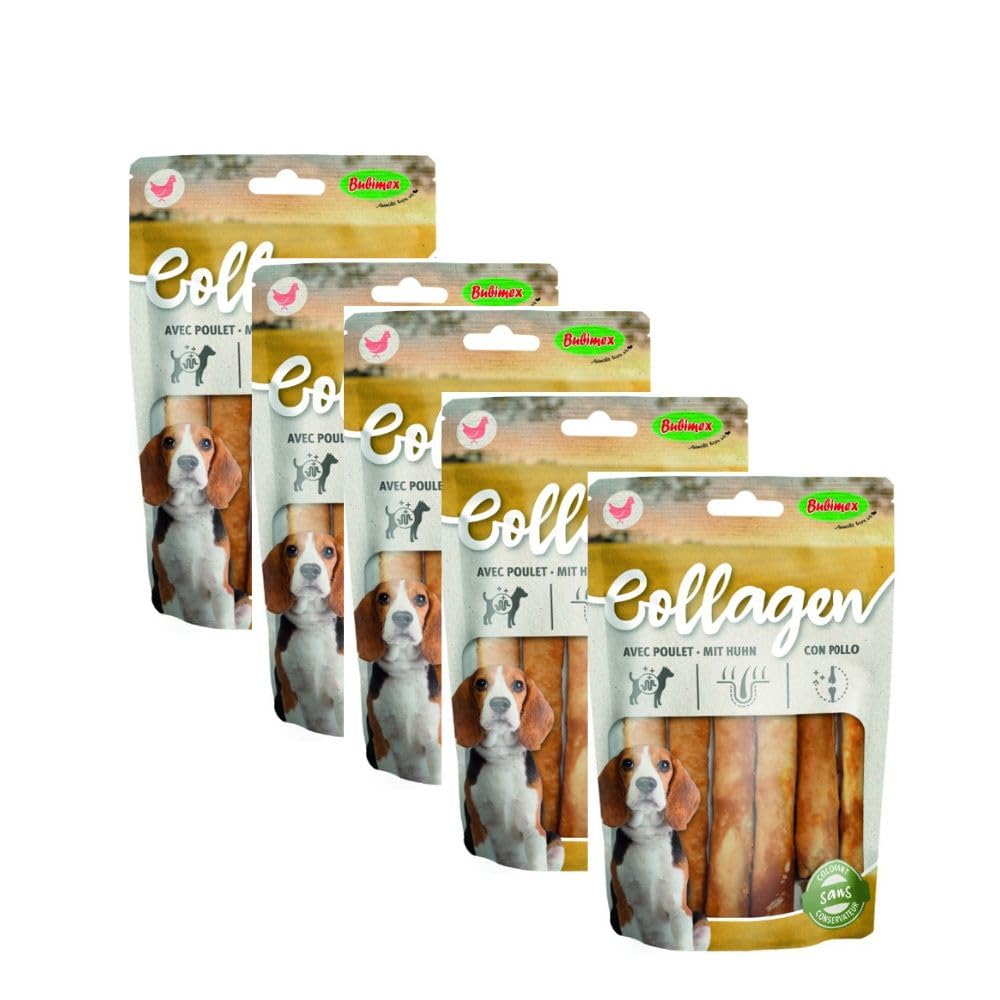 Bubimex Lot de 10 bâtonnets de collagène de poulet pour chien 13 cm