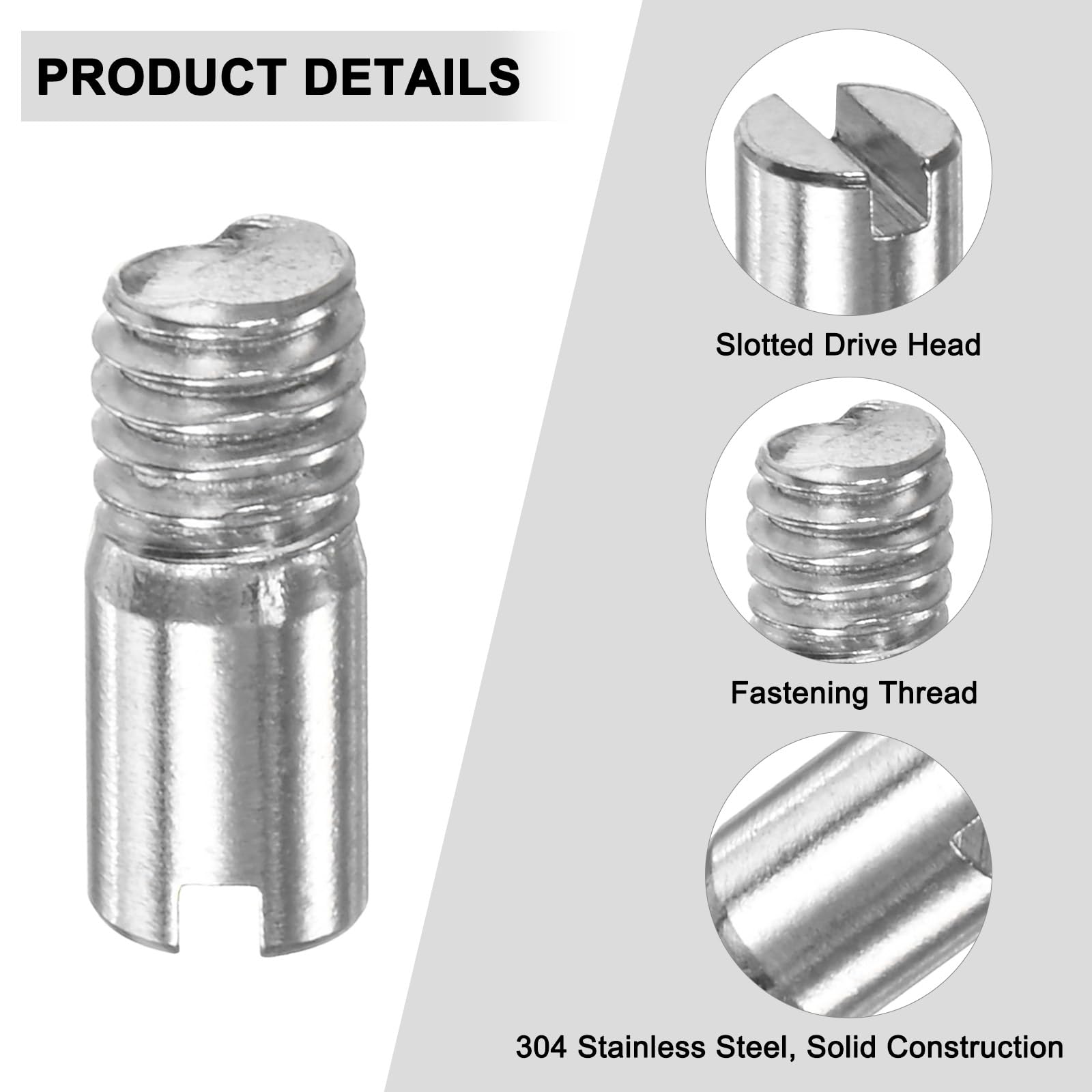M METERXITY 20-Pack M4 x 10mm Slotted Cylindrical Pin Dowel - Image 2