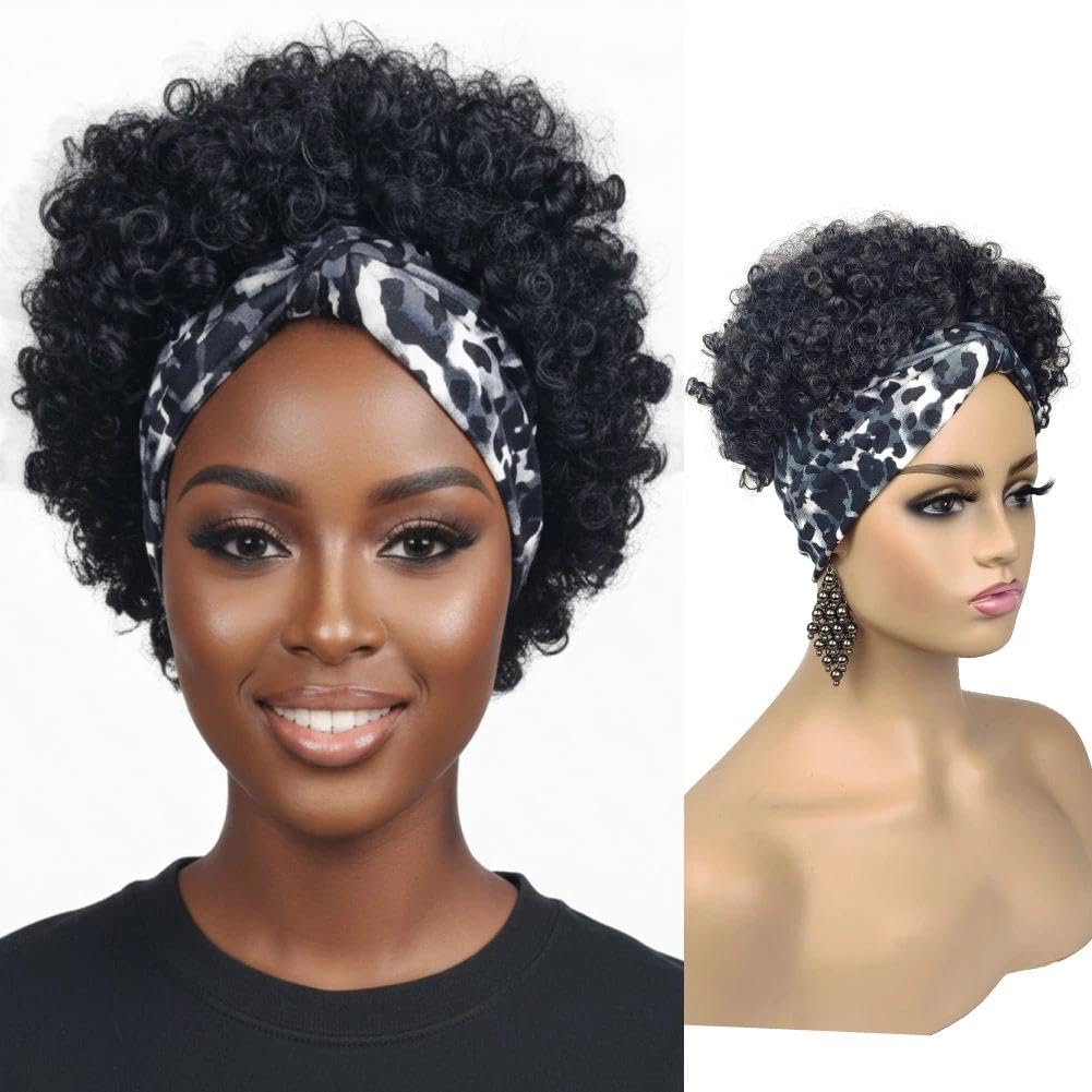 Short Afro Wigs for Black Women Afro Kinky Curly Wigs with Headbands Attached No Drawstring Leopard Short Headband Afro Puff Wigs for Black Women Short Afro Wigs for Black Women Afro Kinky Curly Wigs with Headbands Attached No Drawstring Leopard Short Headband Afro Puff Wigs for Black Women