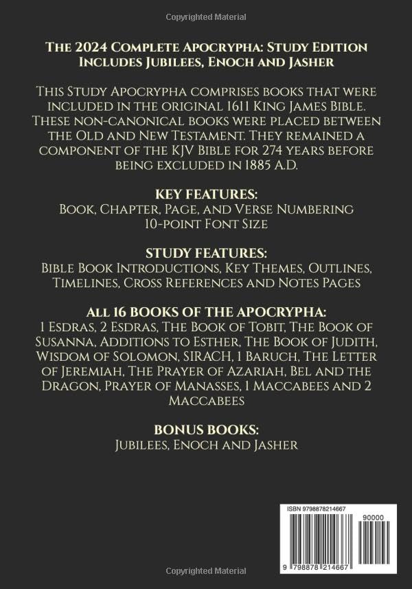The Complete Apocrypha Study Edition Includes Jubilees