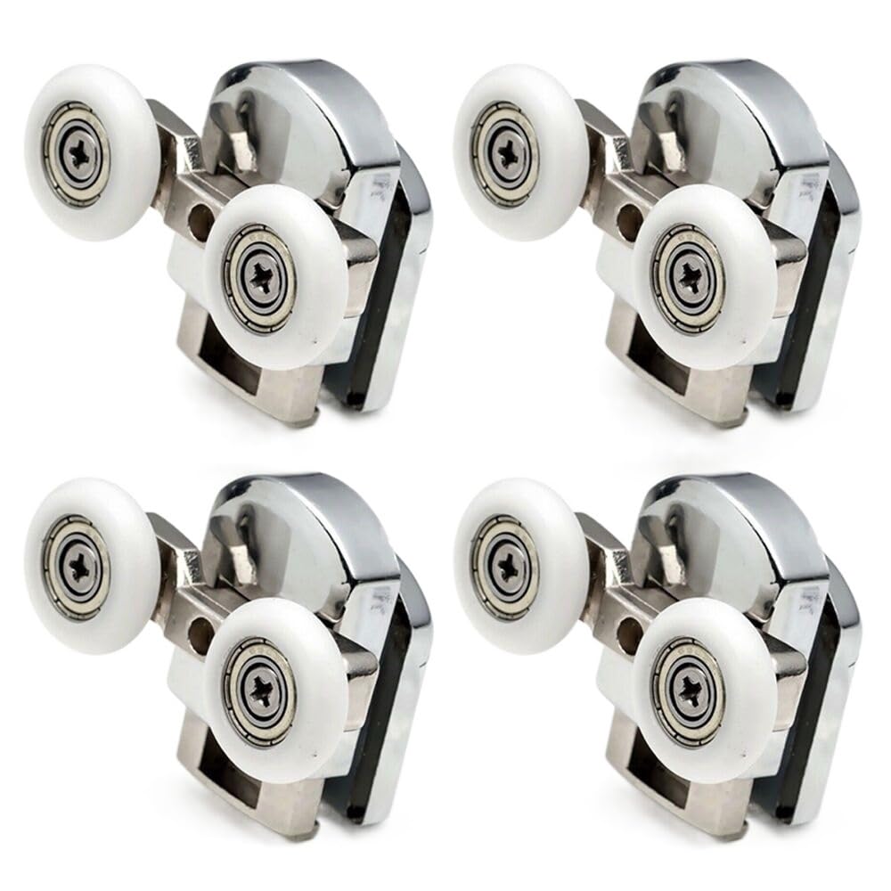 Ruedas Mampara Ducha 4pcs-8pcs/set Shower Door Rollers Runner 23mm/25mm Zinc Alloy Double-Wheels Replacement Sliding Shower Door Roller Bearing Wheel Ruedas Para Mamparas De Ducha ( Color : 8pcs , Siz